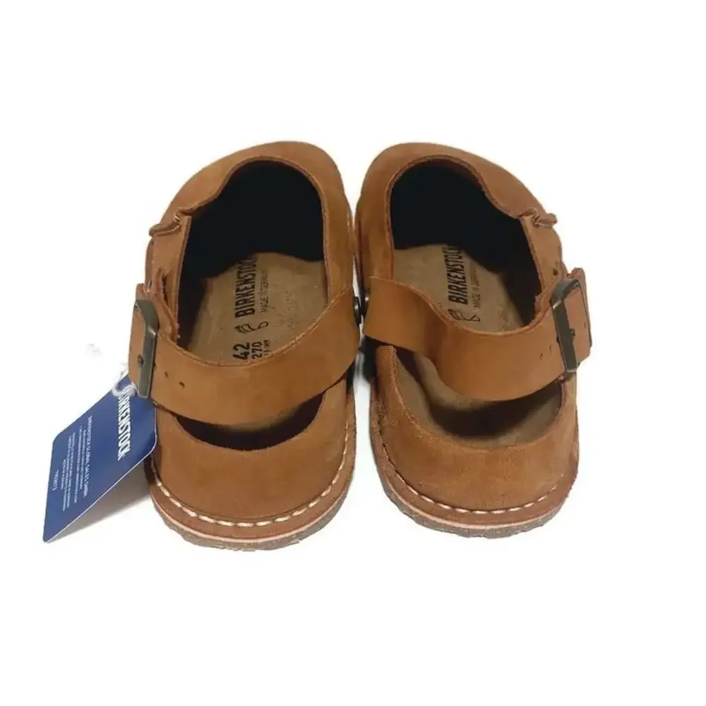Birkenstock Lutry Premium Suede Sandals Mens 9 EU 42 Mink Brown Mules NWT Clogs